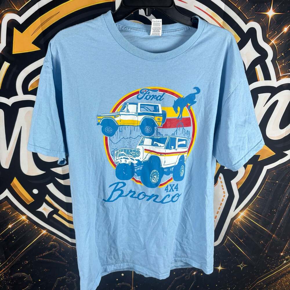 New Ford Bronco Fun Begins Road Ends 4x4 Classic Mens Retro T-Shirt
